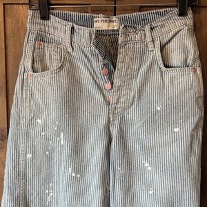 We The Free Striped Denim Barrel Jeans
